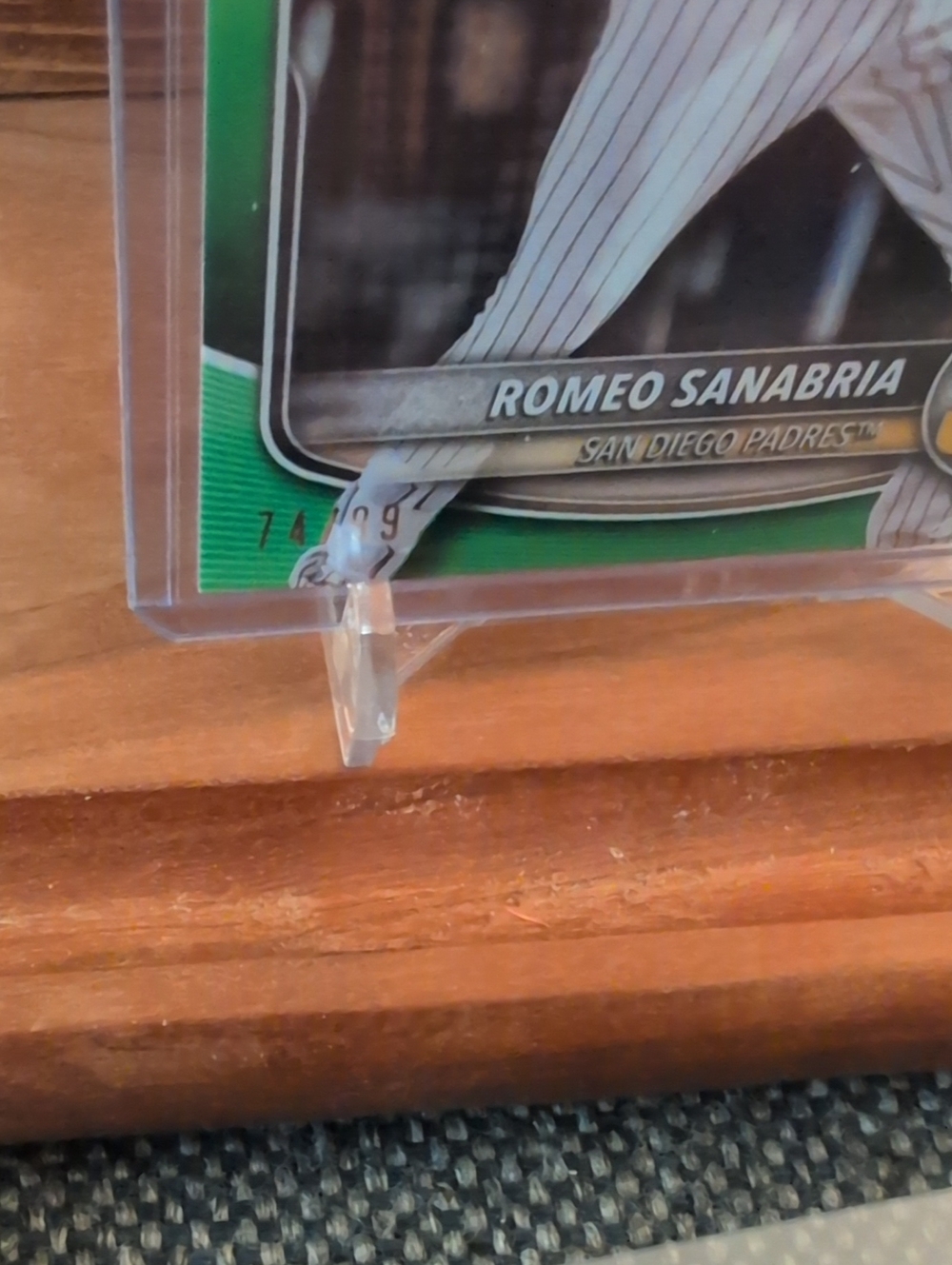2025 Bowman 1st Romeo Sanabria Prospect Rookie Card Green #74/99 Padres - Picture 2 of 3